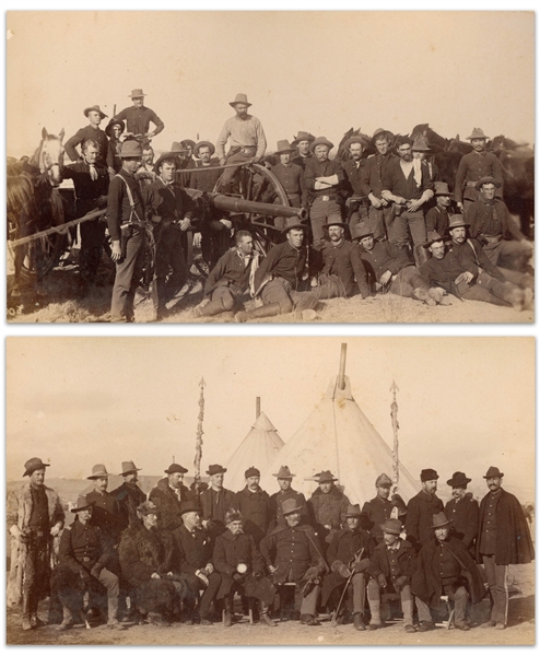 Two Original Photographs From 1890-91, at the Time of the Wounded Knee Massacre -- Photographs Show Federal Forces Arriving in Pine Ridge to Combat the ''Ghost Dancers''